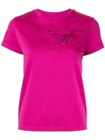 Paule Ka Ribbon Print T-shirt In Pink