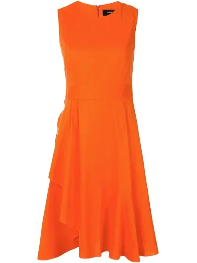 Paule Ka Ruffled Dress In Orange