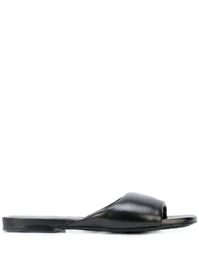 Proenza Schouler Squared Toe Flat Sandals In Nero