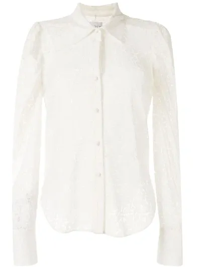 Misa Lace Embroidered Shirt In White