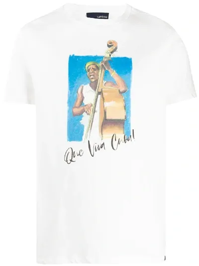 Lardini T-shirt Mit "que Viva Cuba!"-print In White