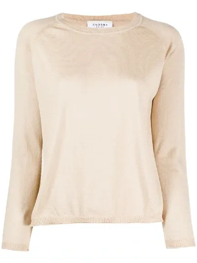 Snobby Sheep Raglan-sleeves Pullover In Neutrals