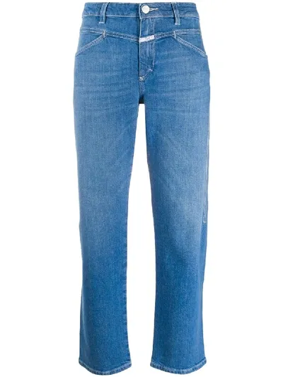 Closed Faded Straight-leg Jeans In Blue