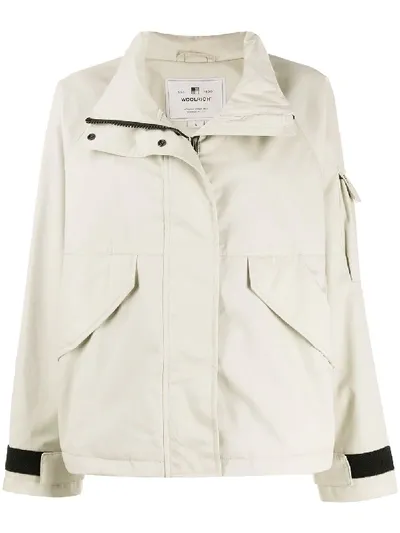 Woolrich Funnel-neck Short Jacket In Neutrals