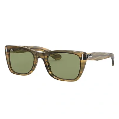 Ray Ban Caribbean Sunglasses Striped Yellow Frame Green Lenses 52-21 In Gelb Gestreift