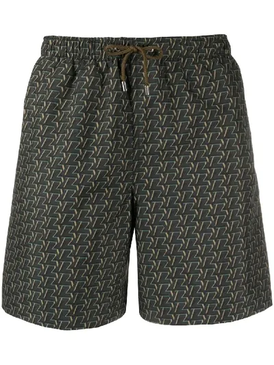 Zadig & Voltaire Monogram-print Swim Shorts In Green