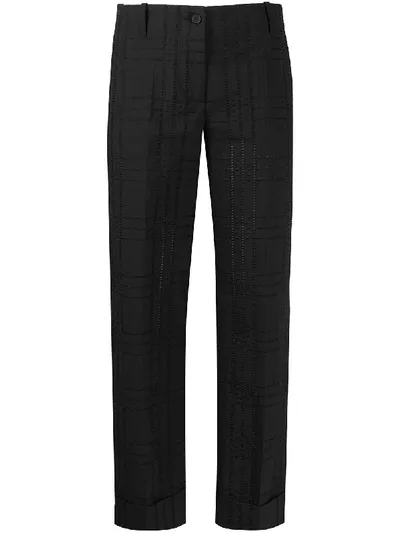 Alberto Biani Cropped Straight-leg Trousers In Black