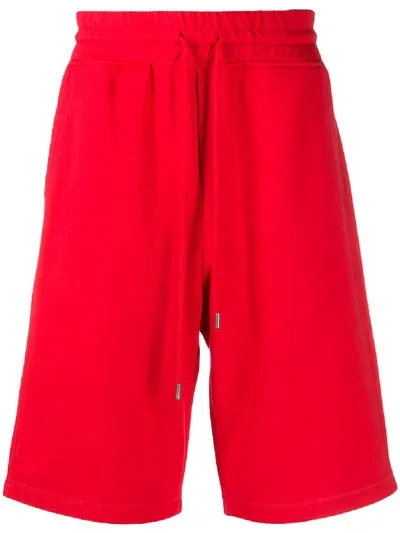 Woolrich Cotton Drawstring Track Shorts In Red