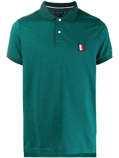 Tommy Hilfiger Logo Embroidered Polo T-shirt In Green