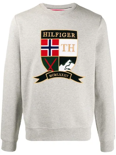 Tommy Hilfiger Embroidered Shield Of Arms Sweatshirt In Grey