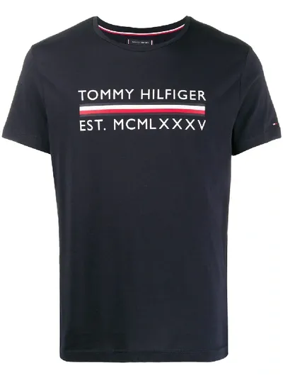 Tommy Hilfiger Logo Print T-shirt In Blue