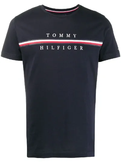 Tommy Hilfiger Logo Print T-shirt In Blue