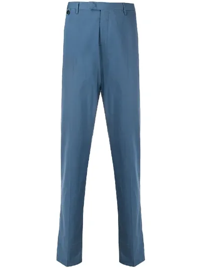 Pt01 Creased Straight-leg Trousers In Blue