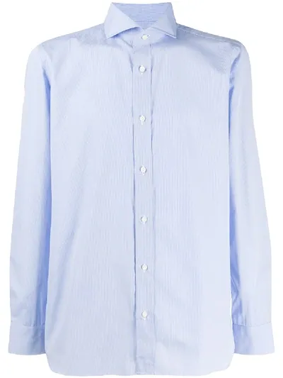 Borrelli Pinstriped Shirt In Blue