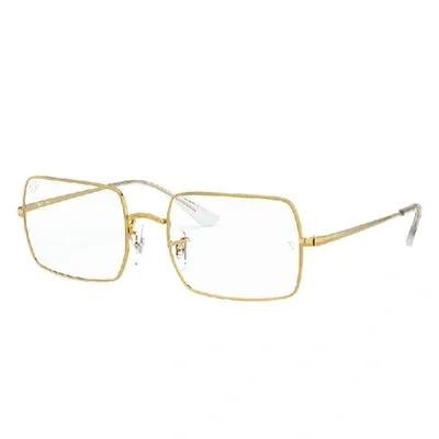 Ray Ban Rb1969v Rectangle Eyeglasses Gold Frame Clear Lenses Polarized 54-19