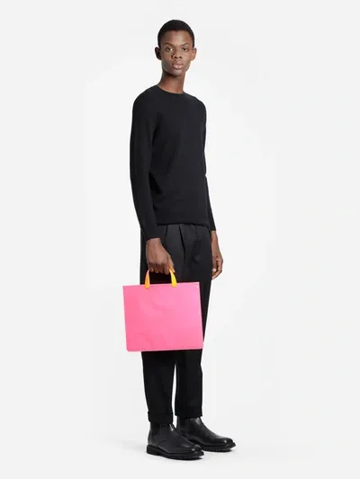 Comme Des Garçons Unisex Pink Tote Bags