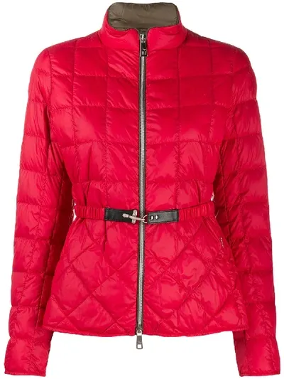 Fay Quilted Down Jacket In Red