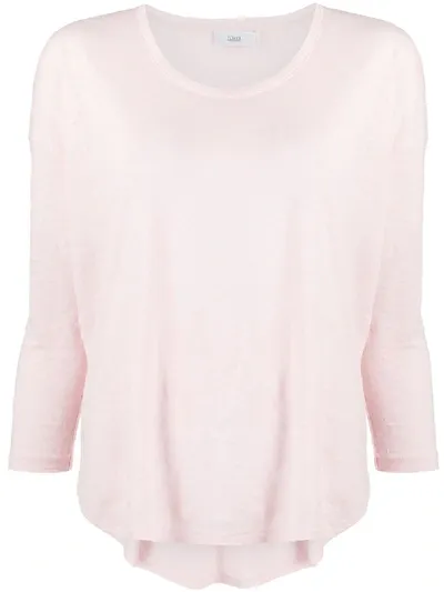 Closed 3/4 Sleeve Top In Pink