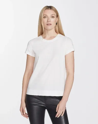 Lafayette 148 Cotton Jersey Modern Tee In White