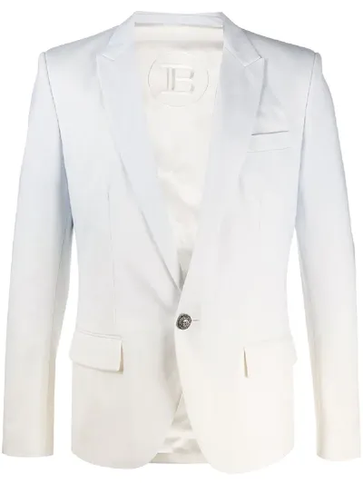 Balmain Gradient Dyed Cotton Blazer In White