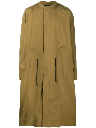 Jil Sander Hooded Trench Coat In Green