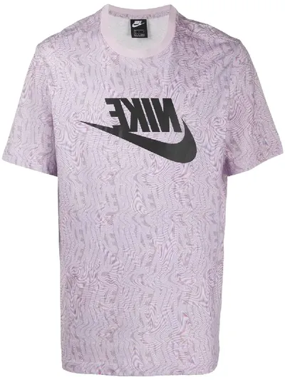 Nike Logo-print Crew Neck T-shirt In Purple