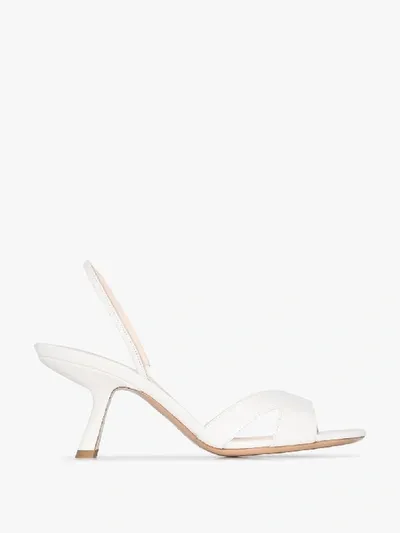 Nicholas Kirkwood Lexi Croc-effect Leather Slingback Sandals In White