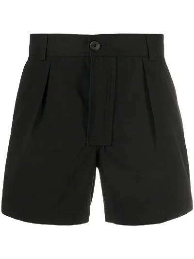 Jacquemus Pleated Short Shorts In Black