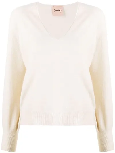 Nude Long-sleeve Fine-knit Jumper In Beige