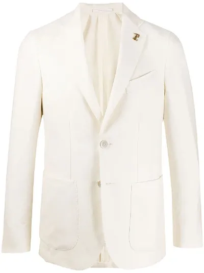 Pal Zileri Textured Single-breasted Blazer In White