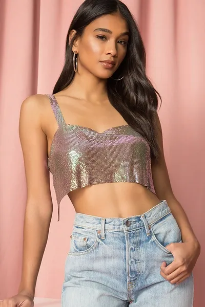 Superdown X Draya Michele Shana Chain Crop Top In Multi