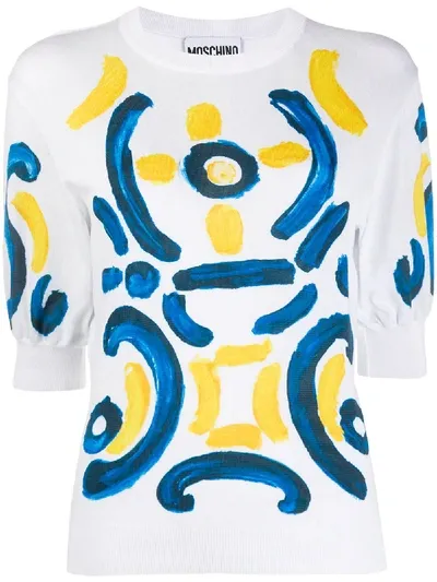 Moschino Majolica-print T-shirt In White