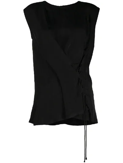 Ann Demeulemeester Tie Detail Blouse In Black