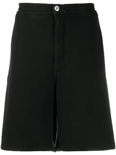 Marni Embroidered Logo Buttoned Shorts In Black