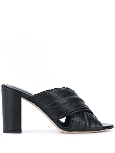 Tod's Crisscross-strap 90mm Mules In Schwarz