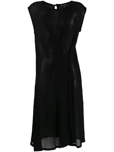 Ann Demeulemeester Tie Detail Sleeveless Dress In Black