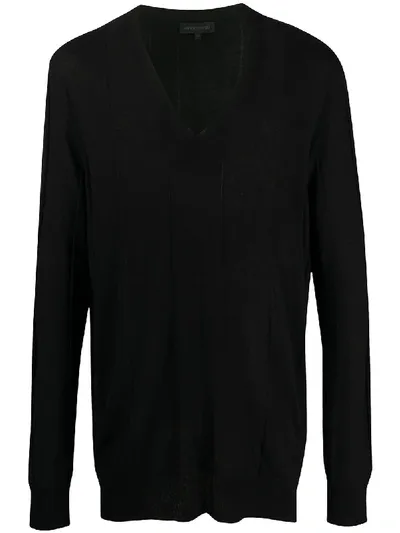 Ann Demeulemeester V-neck Jumper In Black