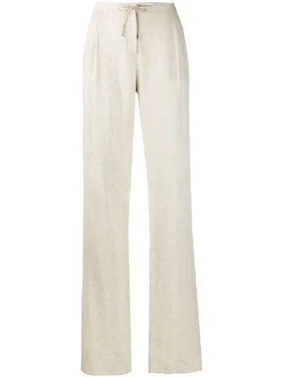 Loro Piana Tie Waist Pleated Trousers In Neutrals