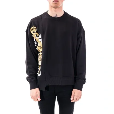 Versace Jeans Couture Baroque Logo Sweatshirt In Black