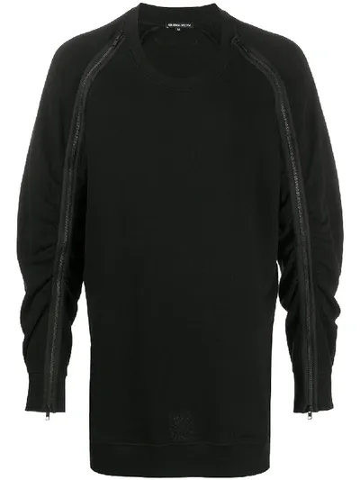 Ann Demeulemeester Sweatshirt Mit Reissverschlussdetail In Black