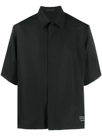 Undercover Slogan-print Shirt In Black