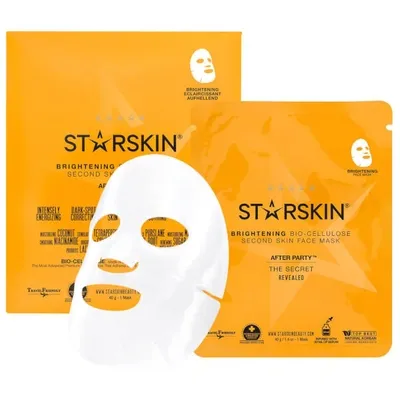 Starskin After Party Brightening Bio-cellulose Face Mask In N,a