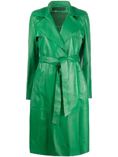 Federica Tosi Belted Trench Coat In Green