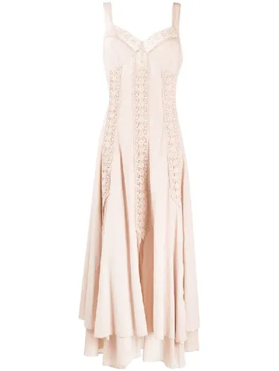 Charo Ruiz Heart Embroidered Dress In Neutrals