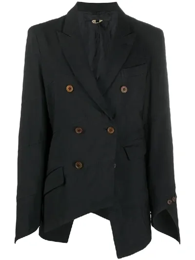 Comme Des Garçons Comme Des Garçons Asymmetrical Double-breasted Blazer In Black