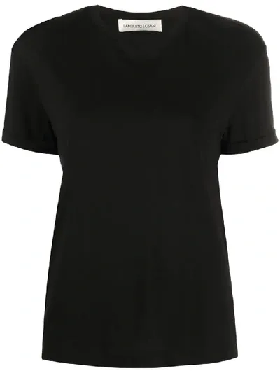 Lamberto Losani Plain Basic T-shirt In Black