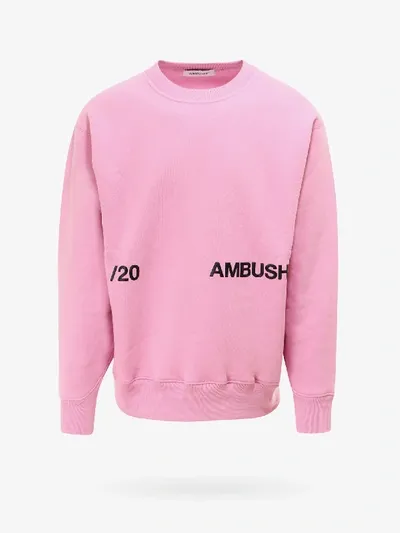 Ambush Logo-print Cotton Sweatshirt In Pink