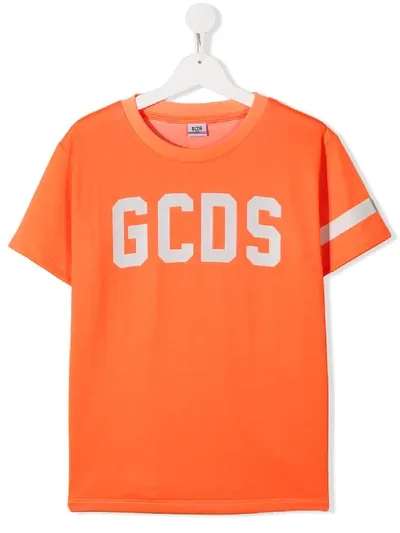 Gcds Teen T-shirt Mit Logo-print In Orange