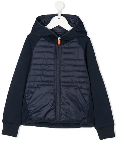 Save The Duck Kids' Padded Hooded Jacket In Blue