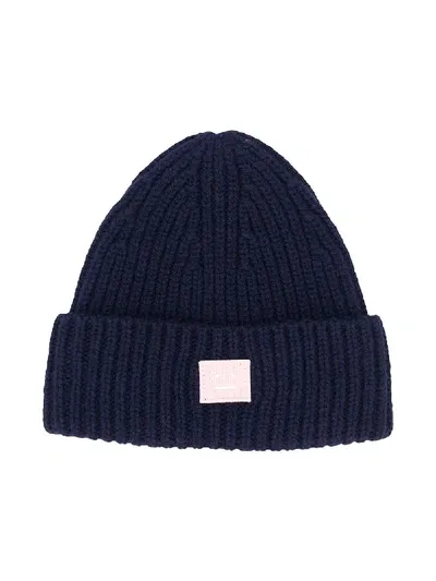 Acne Studios Kids' Mini Pansy N Face Beanie In Blue